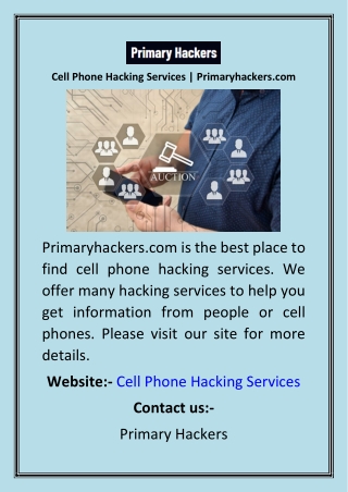 Cell Phone Hacking Services  Primaryhackers