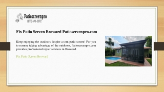 Fix Patio Screen Broward Patioscreenpro.com