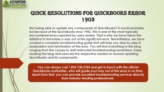 An effective way to fix QuickBooks Error 1903