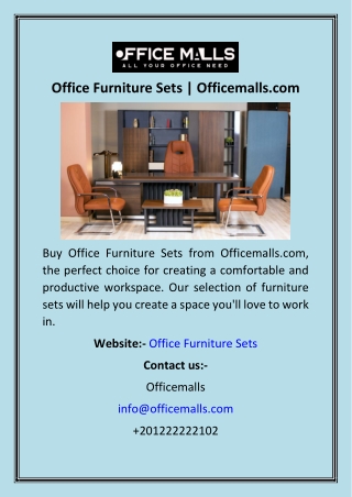 Office Furniture Sets  Officemalls