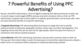 7 Powerful Benefits of Using PPC Advertising