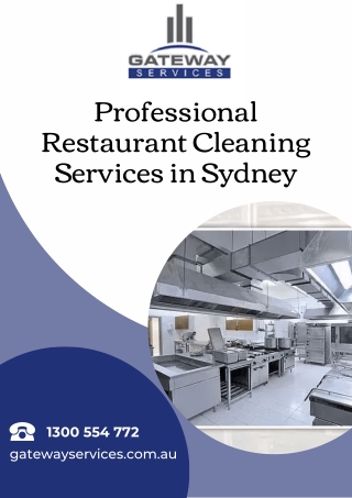 Professional Restaurant Cleaning Services in Sydney