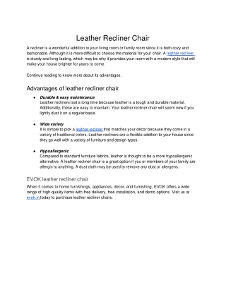 Leather Recliner Chair