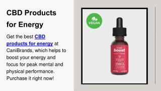 CBD Products for Energy