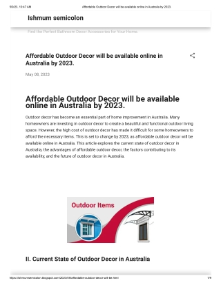 Affordable Outdoor Decor will be available online in Australia by 2023_