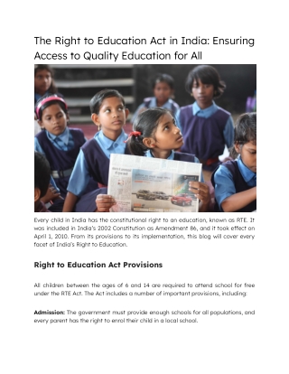 The Right to Education Act in India_ Ensuring Access to Quality Education for All