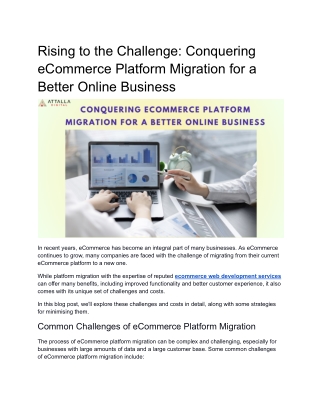 Rising to the Challenge Conquering eCommerce Platform Migration for a Better Online Business