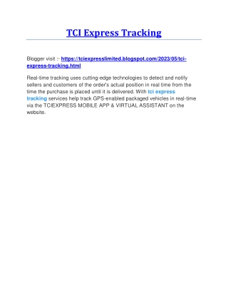 TCI Express Tracking