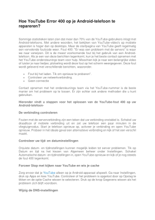 Hoe YouTube Error 400 op je Android-telefoon te repareren