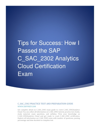 Tips for Success: How I Passed the SAP C_SAC_2302 Analytics Cloud Certification