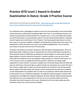 Practice ISTD Level 1 Award in Graded Examination in Dance: Grade 3 Practice Cou