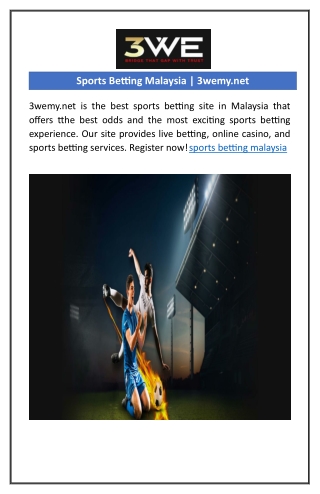 Sports Betting Malaysia | 3wemy.net