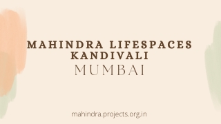 Mahindra Lifespaces Kandivali Mumbai - PDF