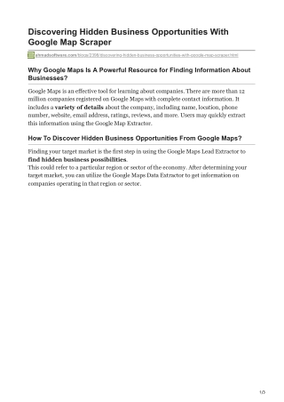 Discovering Hidden Business Opportunities With Google Map Scraper