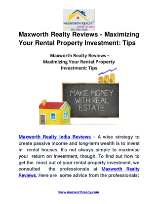 Maxworth Realty Reviews - Maximizing Your Rental Property Investment Tips