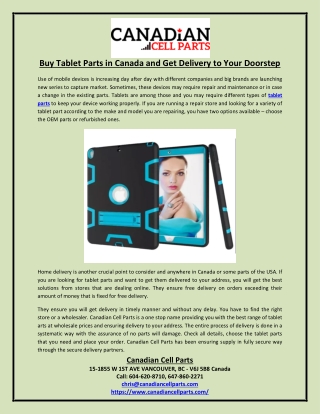 Buy Tablet Parts in Canada and Get Delivery to Your Doorstep
