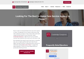 Best In-Home Care Service Agency In Texas