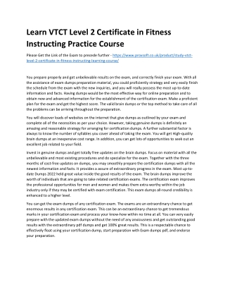 Learn VTCT Level 2 Certificate in Fitness Instructing Practice Course