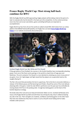 France Rugby World Cup: Most strong half-back combines for RWC