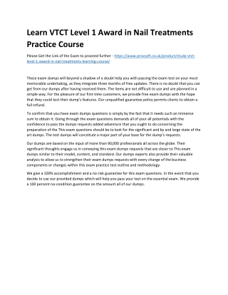 Learn VTCT Level 1 Award in Nail Treatments Practice Course