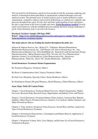 Facial Dermatoses Treatment Market