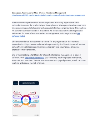 Strategies & Techniques for More Efficient Attendance Management