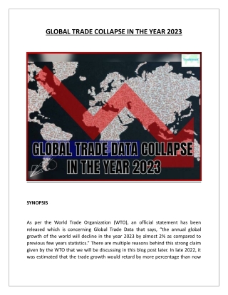 GLOBAL TRADE COLLAPSE IN THE YEAR 2023