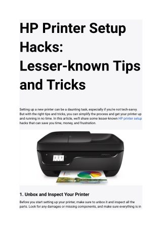 HP Printer Setup Hacks_ Lesser-known Tips and Tricks