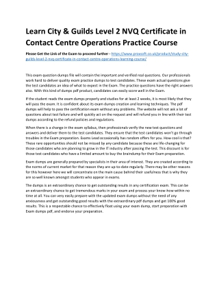 Learn City & Guilds Level 2 NVQ Certificate in Contact Centre Operations Practic