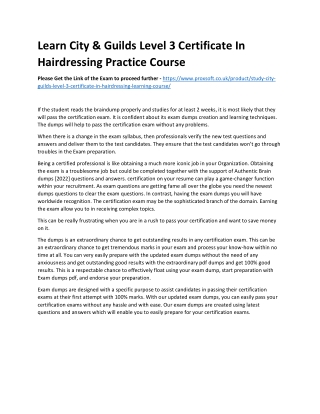 Learn City & Guilds Level 3 Certificate In Hairdressing Practice Course