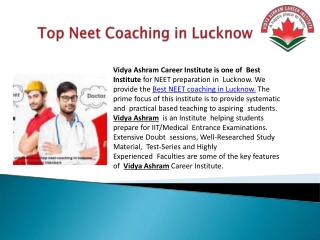 Best NEET coaching in lucknow.