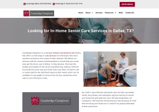 Best In-Home Senior Care Services In Dallas TX