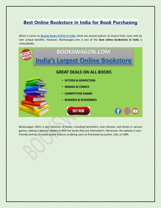 Best Online Bookstore in India for Book Purchasing