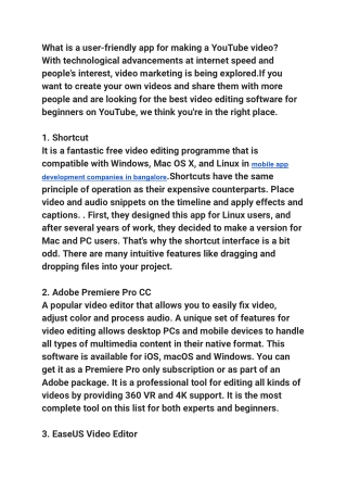 What is a user-friendly app for making a YouTube video_