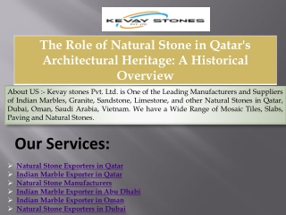 The Role of Natural Stone in Qatar's Architectural Heritage A Historical Overview