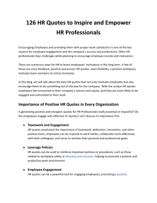 126 HR Quotes to Inspire and Empower HR Professionals