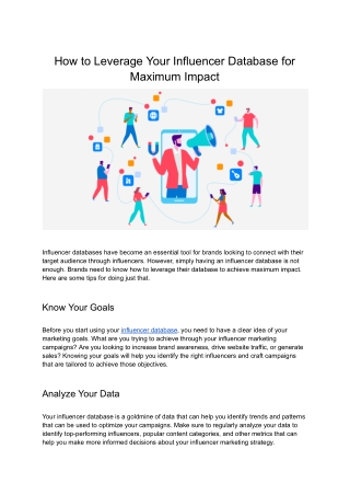 How to Leverage Your Influencer Database for Maximum Impact