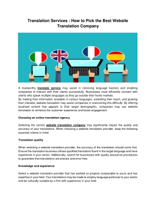 Translation Services _ How to Pick the Best Website Translation Company