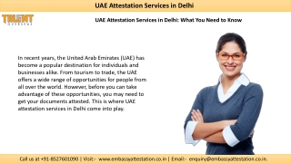 Know about for UAE Attestation Services in Delhi