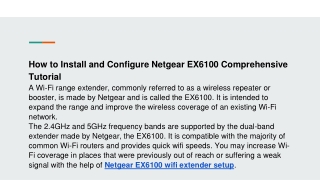 How to Install and Configure Netgear EX6100 Comprehensive Tutorial