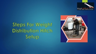 Steps For Weight Distribution Hitch Setup