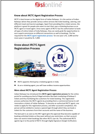 Know about IRCTC Agent Registration Process