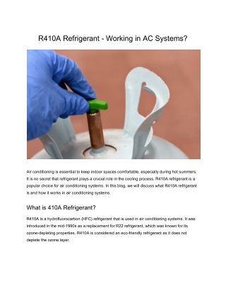 R410A Refrigerant_ Working in AC Systems