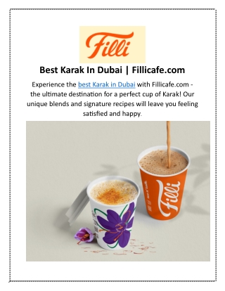 Best Chai Near Me | Fillicafe.com