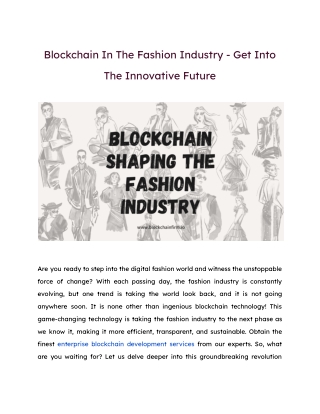 Revolutionizing Fashion with Blockchain - Blockchain Firm