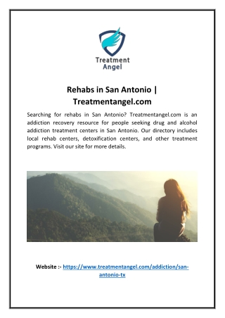 Rehabs in San Antonio | Treatmentangel.com