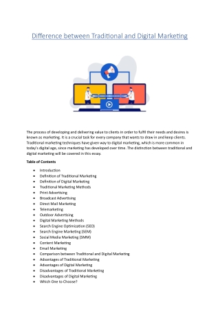 Difference between Traditional and Digital Marketing