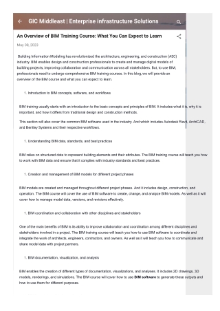 An Overview of BIM Training Course: What You Can Expect to Learn