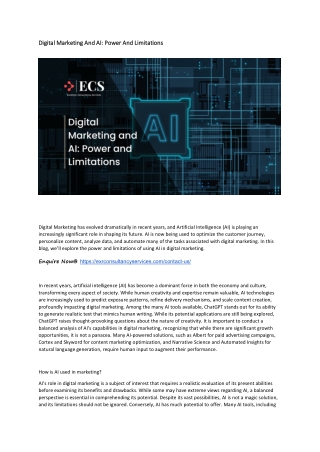 Digital Marketing And AI Power And Limitation