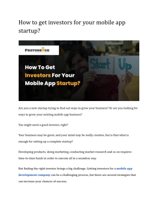 How to Get Investors for Your Mobile App: Tips and Strategies